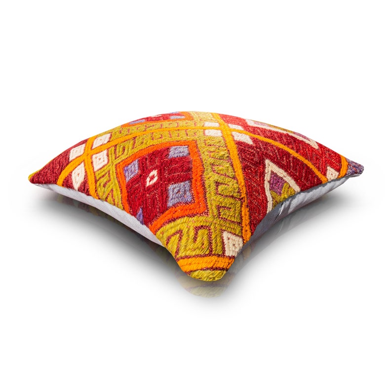 Handmade Pillow Cover 16x16 PLLWSQR2504 Handwoven Vintage Kilim Pillow Case