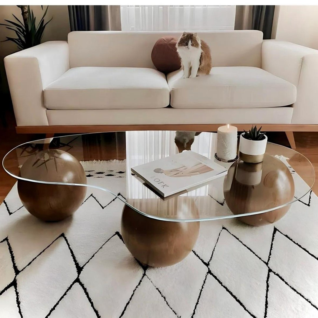 Linden Wood Spheres Round Coffee Table d12 Spheres Etsy Australia