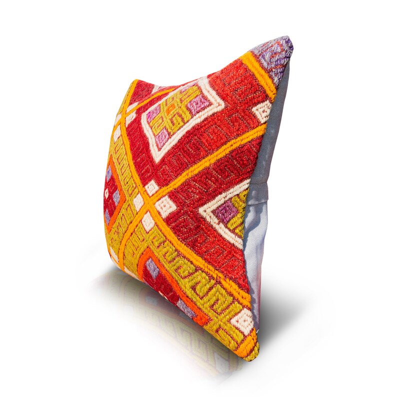 Handmade Pillow Cover 16x16 PLLWSQR2504 Handwoven Vintage Kilim Pillow Case