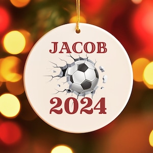 Soccer Ornament, Personalized Soccer Ornament, Soccer Player Ornament, Customized Soccer Ornament, Custom Soccer Gift Gift for Soccer Player