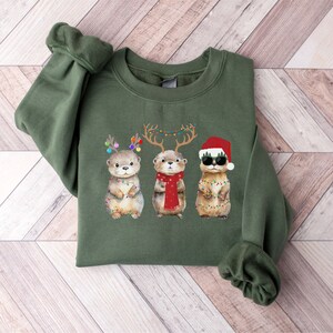 Otter Sweatshirt, Sea Otter, Otter, Otter Shirt, Christmas Otter Sweatshirt, Otter Gifts, Christmas Animal Sweatshirt, Holiday Sweatshirt