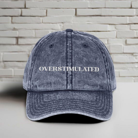 Men's "I Am Unwell" Embroidered Dad Hat - Washed Cotton Baseball Cap, Grey, 7 3/8