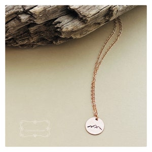 Hand-Stamped Mountain Necklace Mountains Are Calling Handmade HypoAllergenic Dainty Colorado Mountain Necklace Silver Gold Rose Gold image 5