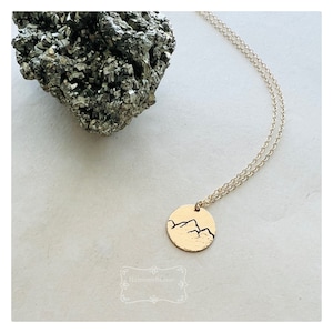 Handmade Rocky Mountains Necklace Mountains Are Calling Hand-stamped HypoAllergenic Hammered Mountain Necklace Rocky Mtn National Park image 6