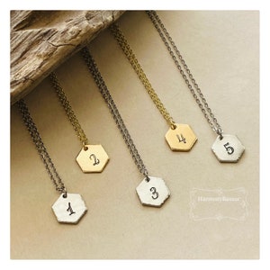 Enneagram Necklace Lucky Number Hand-stamped Handmade Hypoallergenic Number Necklace image 3