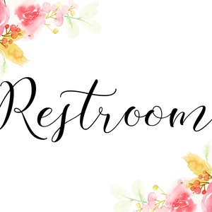 Floral Restroom sign