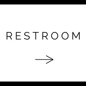 Elegant restroom sign (10x8in) - digital file, instant download