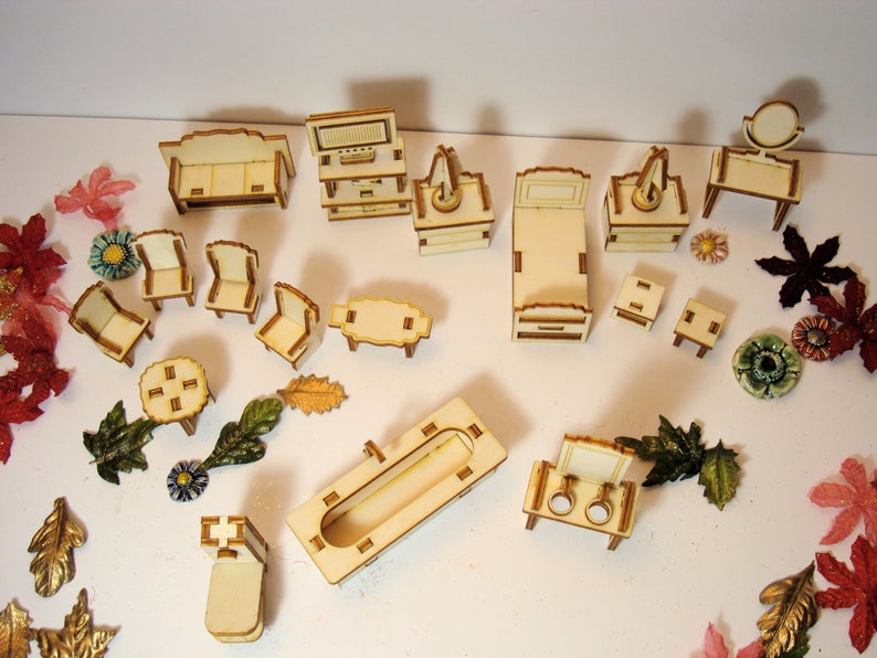 NOLITOY Lot De 6 Chaises Miniatures En Bois - Mobilier Maison De Poupée - Déco Accessoire Pour Salle à Manger - Cadeau Collectionneur