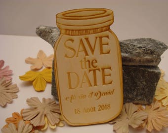 Lot 10 jar 02078 wooden wedding invitation