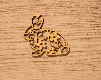 Engraved rabbit 1202 embellishment wooden creations