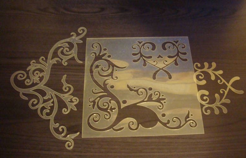 Stencil arabesque P0156 for your pages, cards, your walls image 1