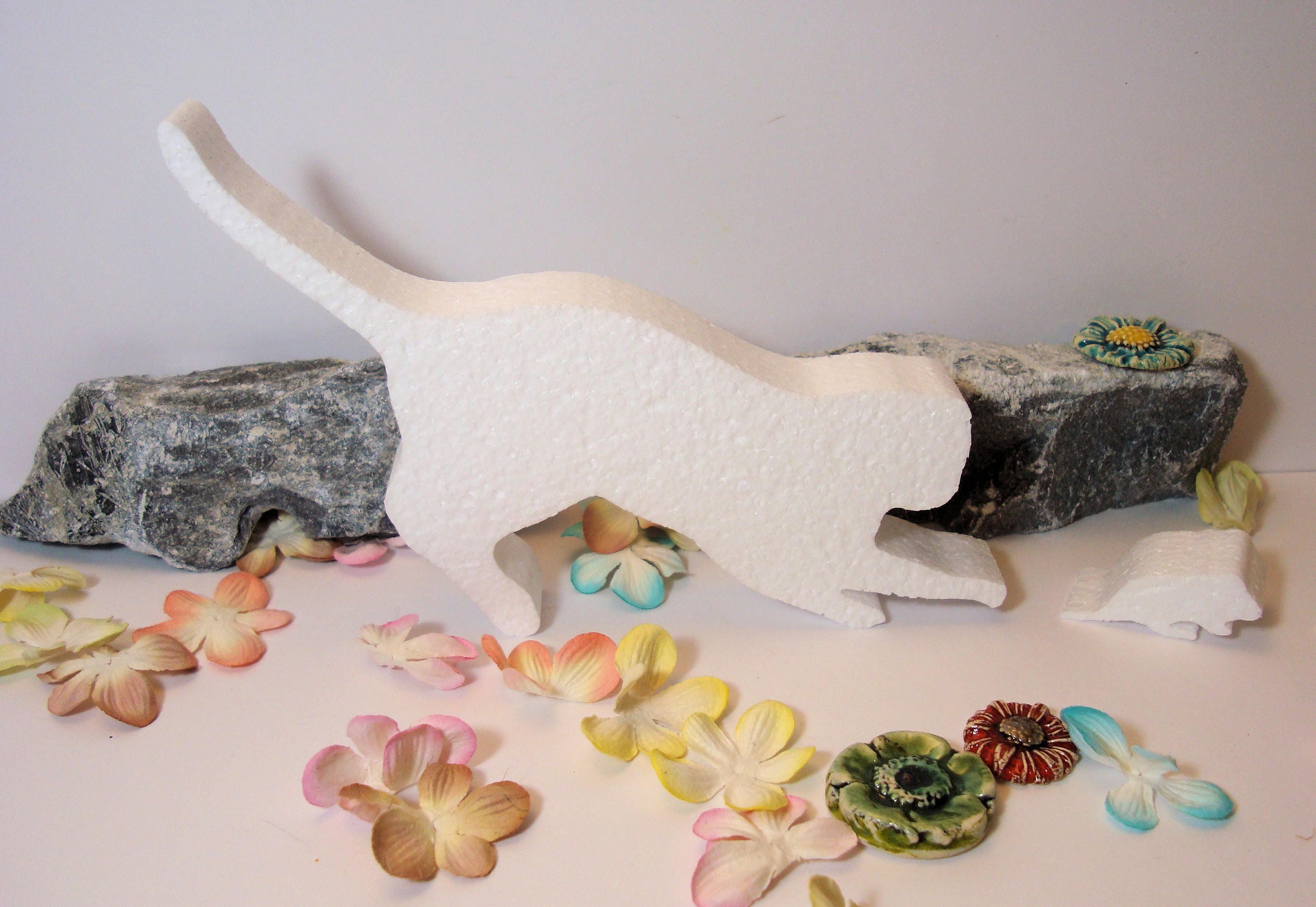 Chat et Souris F00025 Polystyrène Décoration d'interieur