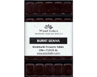 Encaustic Burnt Sienna Tablet Wax Paint made of beeswax and best damar resin