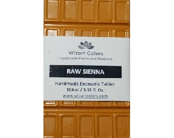 Encaustic Raw Sienna Tablet Wax Paint made of beeswax and best damar resin