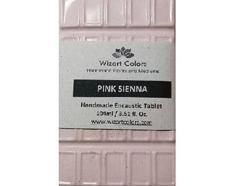 Encaustic Pink Sienna Tablet Wax Paint made of beeswax and best damar resin