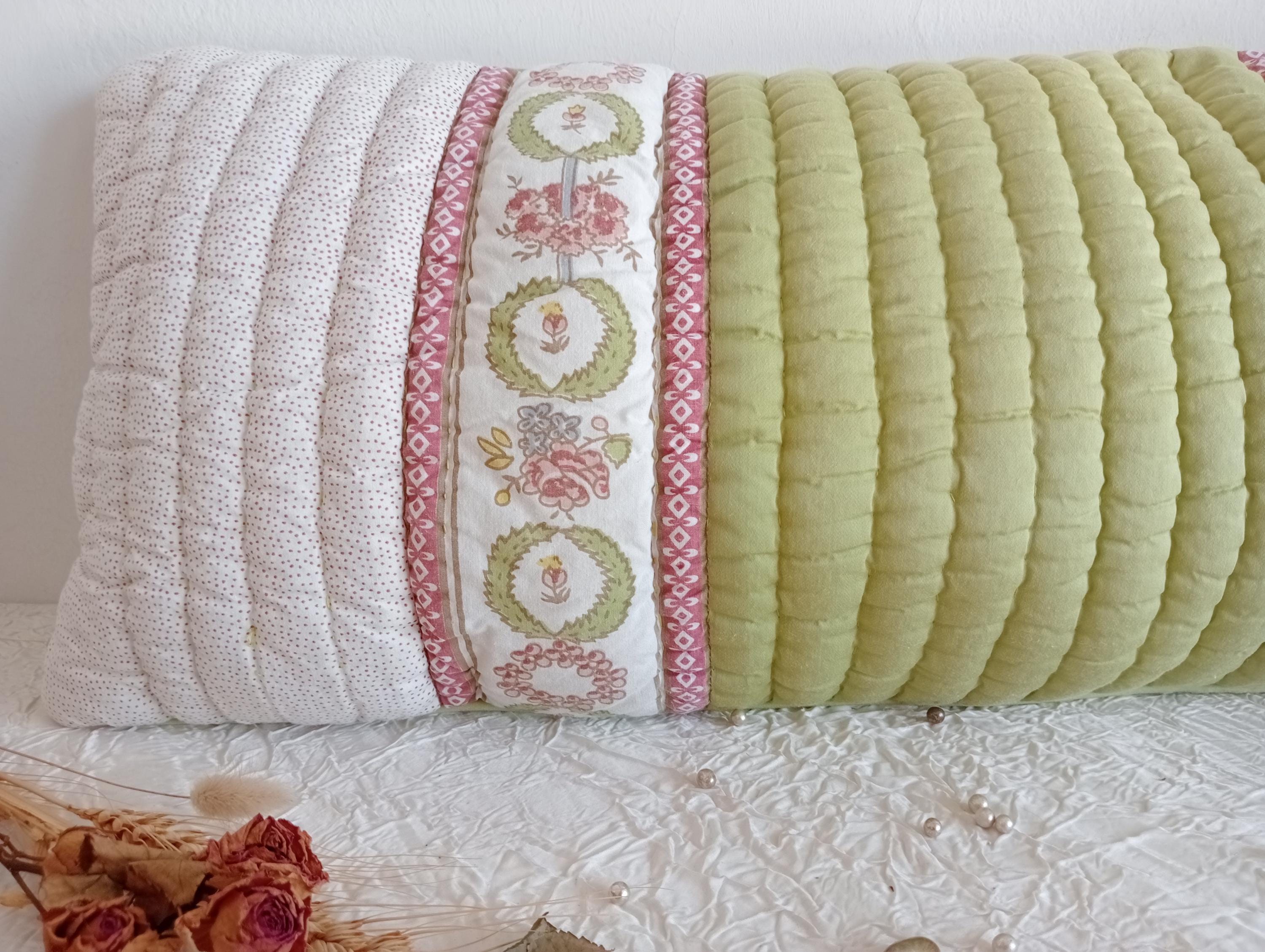 Shabby Chic Vintage Style Rectangular Printed Quilted Cotton