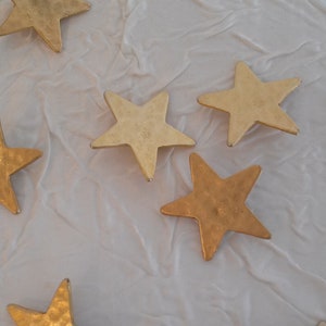 Set of 2 antique gold metal star shaped buttons, vintage gold metal button, gold star button, gold button, 28 mm (1.1 in)