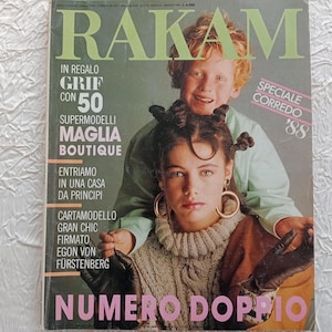Magazine "RAKAM" Gennaio 1988 - Numero Doppio – Speciale Corredo’ 88 - Magazine of fashion, knitting, works, embroidery, lace, home decor.