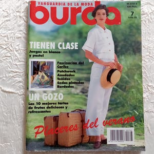 Burda Moden 7/93, revista Burda, revista de moda Burda, patrones Burda Moden, revista patrones de costura Burda Moden julio '93.