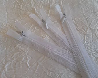 lot 10 invisible zips 25 cm white.