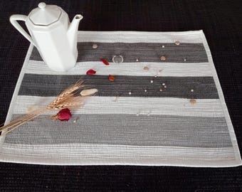 Quilted placemat, cotton boutis placemat, cotton boutis placemat, cotton quilted placemat, 50 x 40 cm (19.7" x 15.7").
