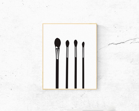 Makeup Brush Print Makeup Wall Art Beauty Room Wall Art Etsy