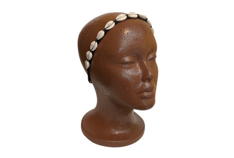 Cowrie Shell Adjustable Headband Seashell Headband Natural Hair Accessory Unisex Headband Cowry Headband Gift For Natural Hair image 5