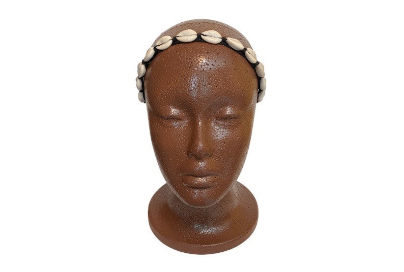 Cowrie Shell Adjustable Headband Seashell Headband Natural Hair Accessory Unisex Headband Cowry Headband Gift For Natural Hair image 7