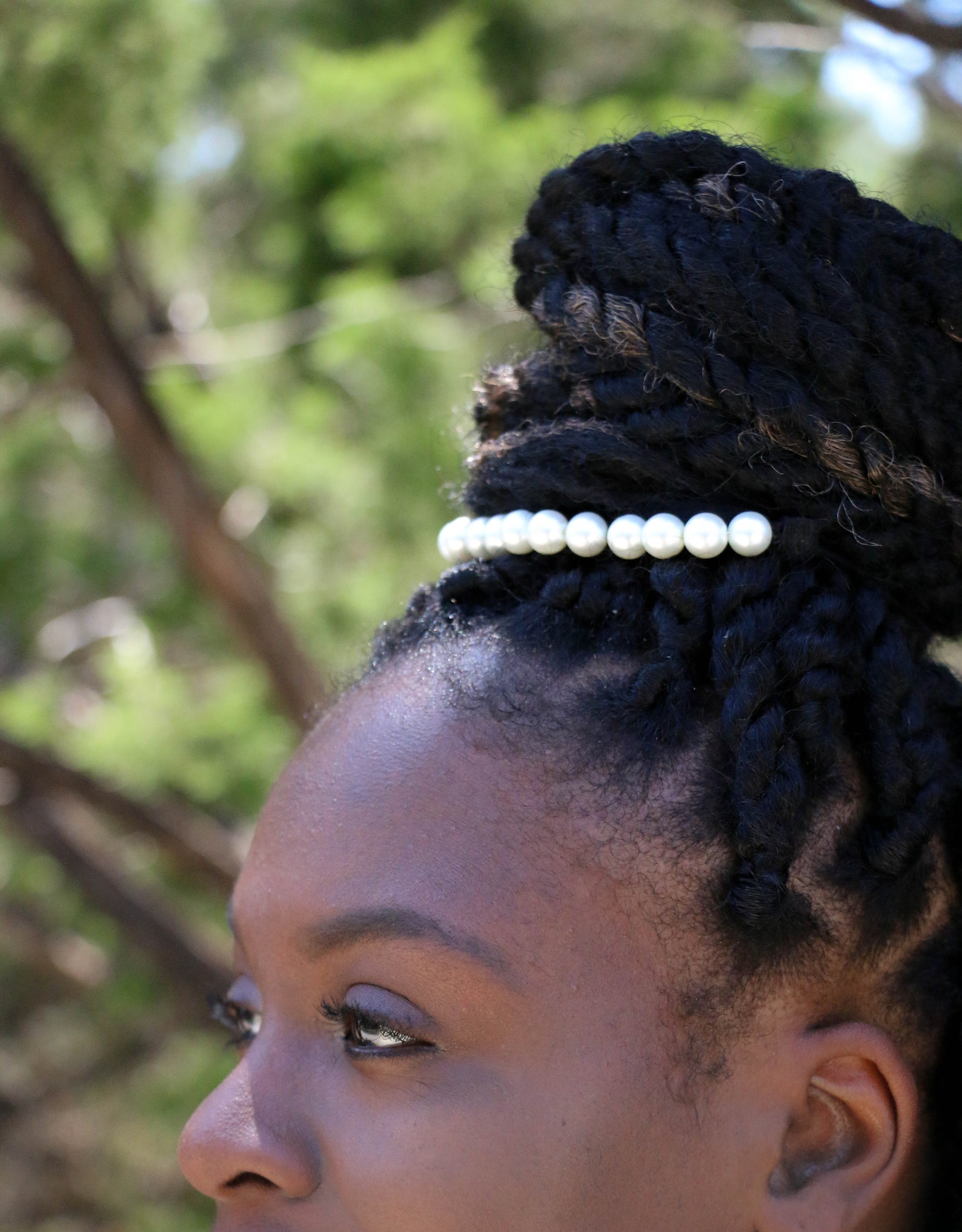 Pearl Afro Puff Holder Natural Hair Accessory Ouchless Band Natural