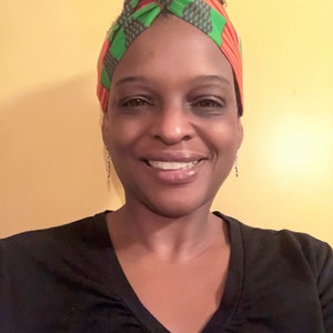 African Print Turban Headband Satin Lined Headband Adjustable Headband Natural Hair Accessory Natural Hair Gift For Women image 3