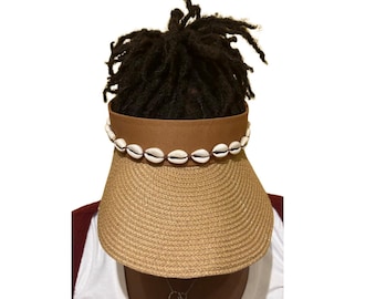 Cowrie Shell Sun Visor: Boho Beach Style