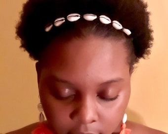 Cowrie Shell Afro Puff Holder – Natural Hair Accessory