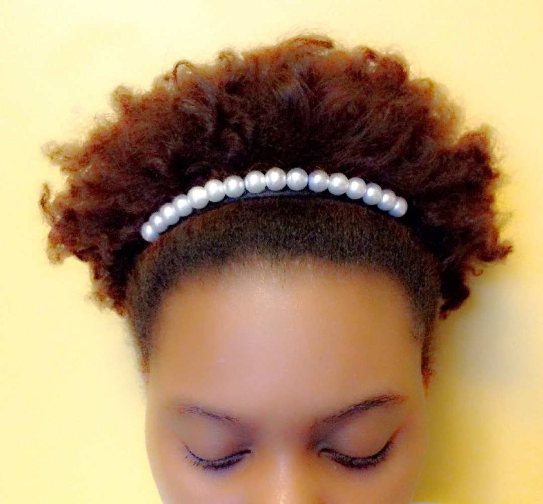 Pearl Afro Puff Holder Natural Hair Accessory Ouchless Band Natural