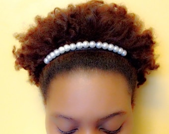Pearl Afro Puff Holder – Natural Hair Accessory, Black Women Gift