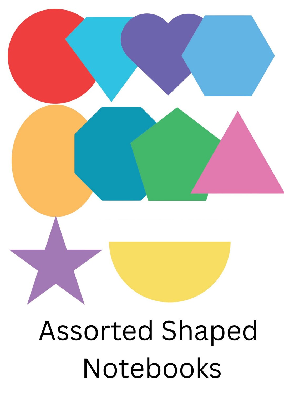 Assorted Shaped Mini Lined Paper Notebooks - Set of 10 Assorted Shaped ...