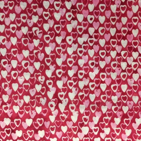 Red Heart Fabric Red Valentines Fabric By The Yard Fat | Etsy