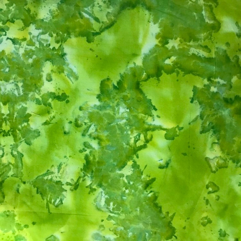 Lime Green Textured Fabric by the yard Emerald Green Batik | Etsy