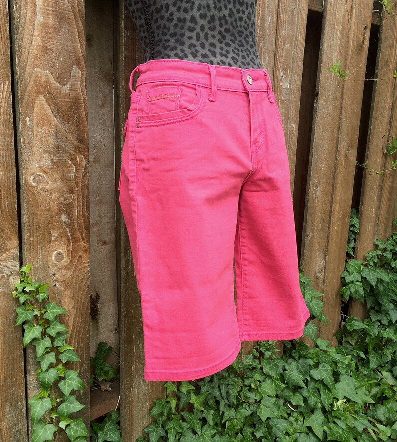 Levis Hot Pink Denim Bermuda Shorts / 1990s Levis Salmon Pink | Etsy