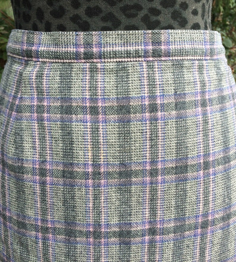 Pendleton Gray and Purple Plaid Wool Skirt / Gray Purple and | Etsy
