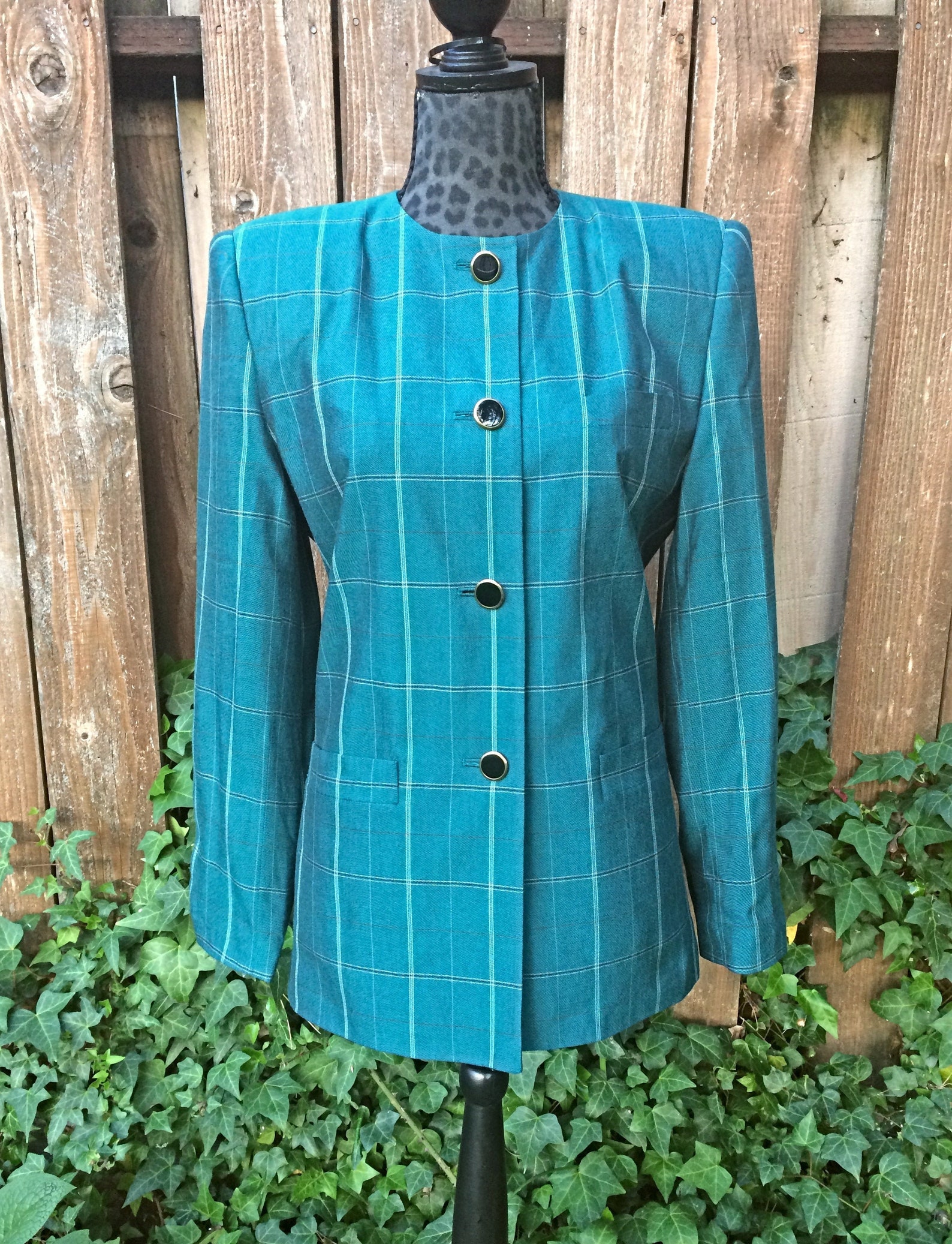 Green Plaid Jacket / Vintage Plaid Jacket / Womens Striped Etsy