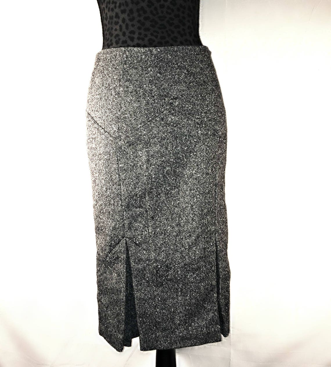 Gray Tweed Pencil Skirt / Gray Office Skirt / Gray Wool Pencil | Etsy