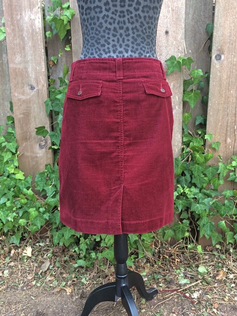 Burgundy Corduroy Skirt / Eddie Bauer Red Skirt / Brick Red | Etsy