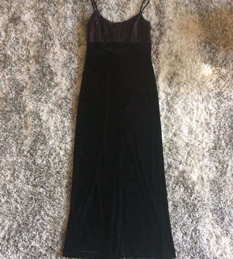 Jessica McClintock Black & Purple Evening Dress / Vintage | Etsy