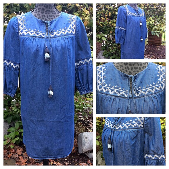 white blue jean dress