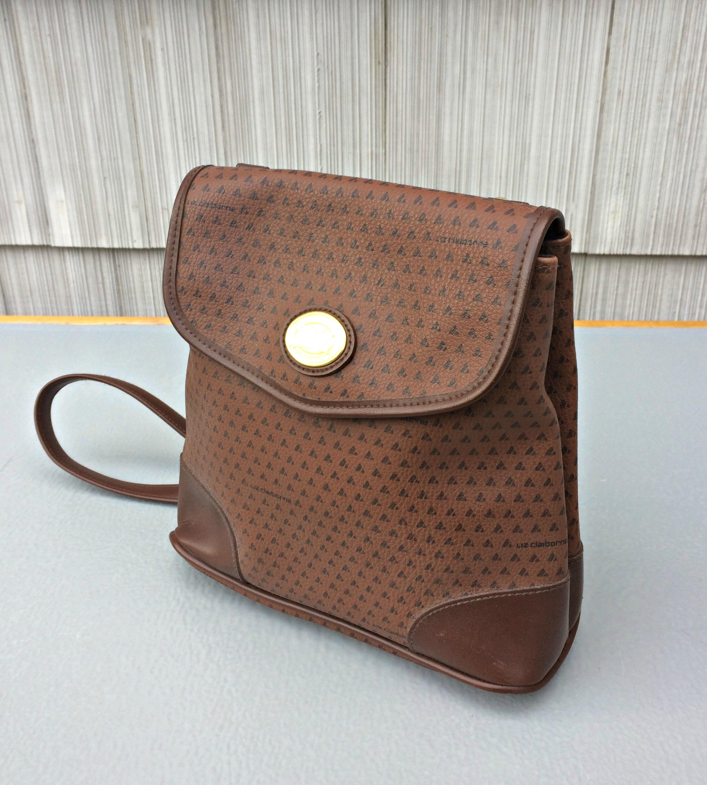 Brown Monogram Leather Purse / Brown Leather Shoulder Strap | Etsy