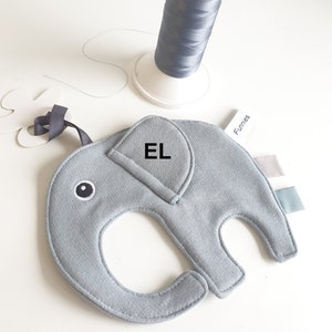 Clip de chupete Doudou, clip de chupete de elefante, personalizable con nombre o iniciales, imagen 5