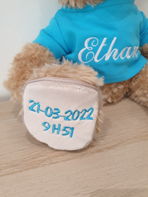 Ours en peluche personnalisé avec texte personnalisé, nom ou date