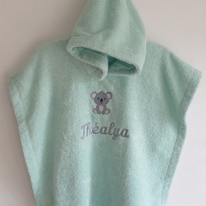 Hooded bath poncho for children aged 1 to 4 years, customizable with first name and/or image image 6