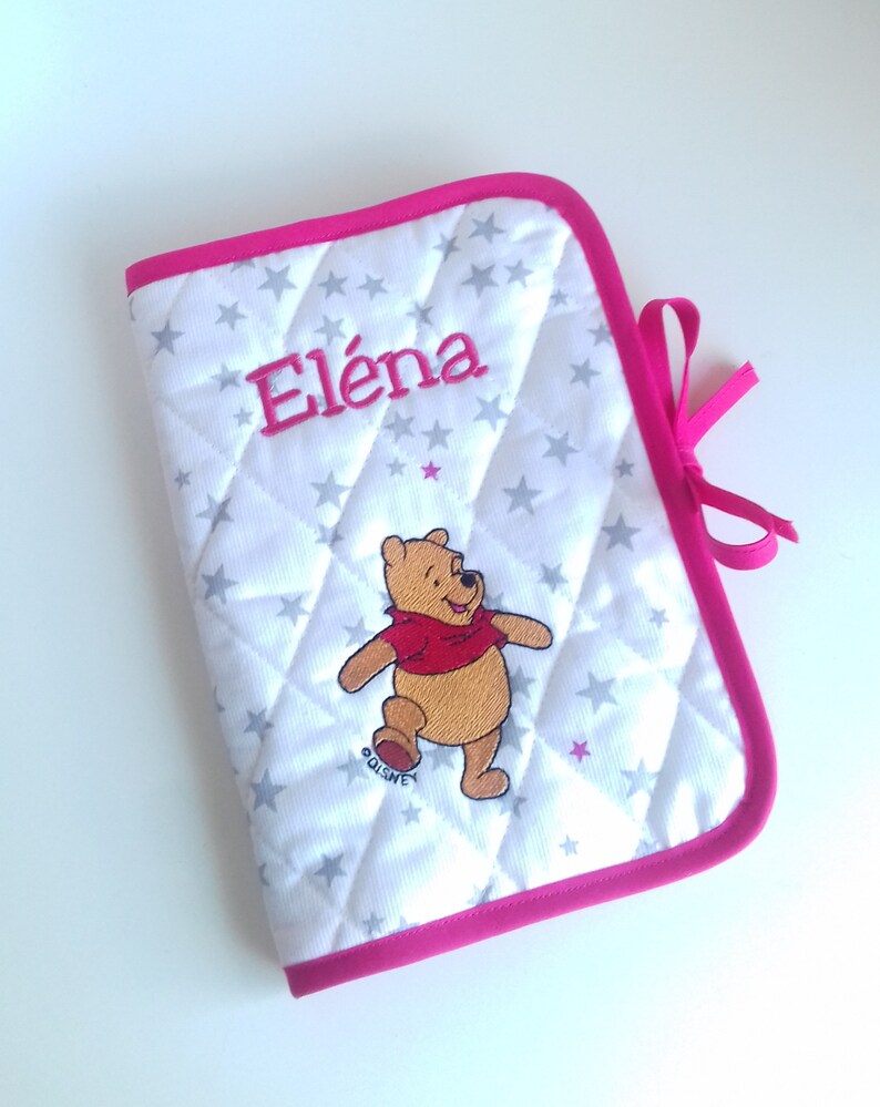 Personalized/embroidered health book cover with first name and date of birth, image of your choice Disney, Winnie the Pooh, animals image 4