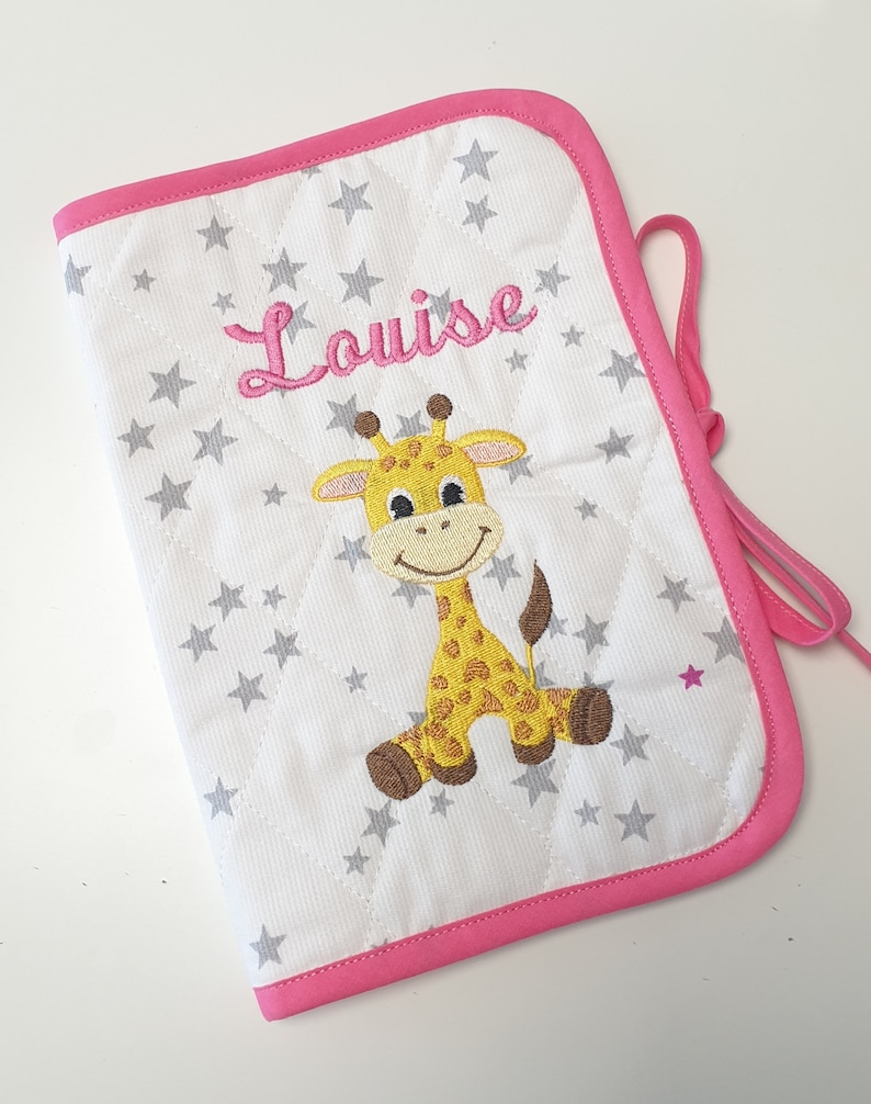 Personalized/embroidered health book cover with first name and date of birth, image of your choice Disney, Winnie the Pooh, animals image 1